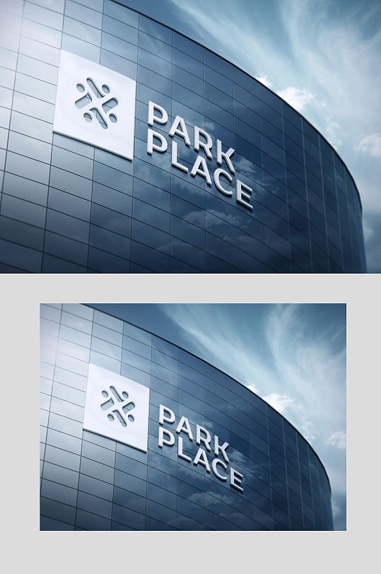 办公楼墙面Logo样机-众图网