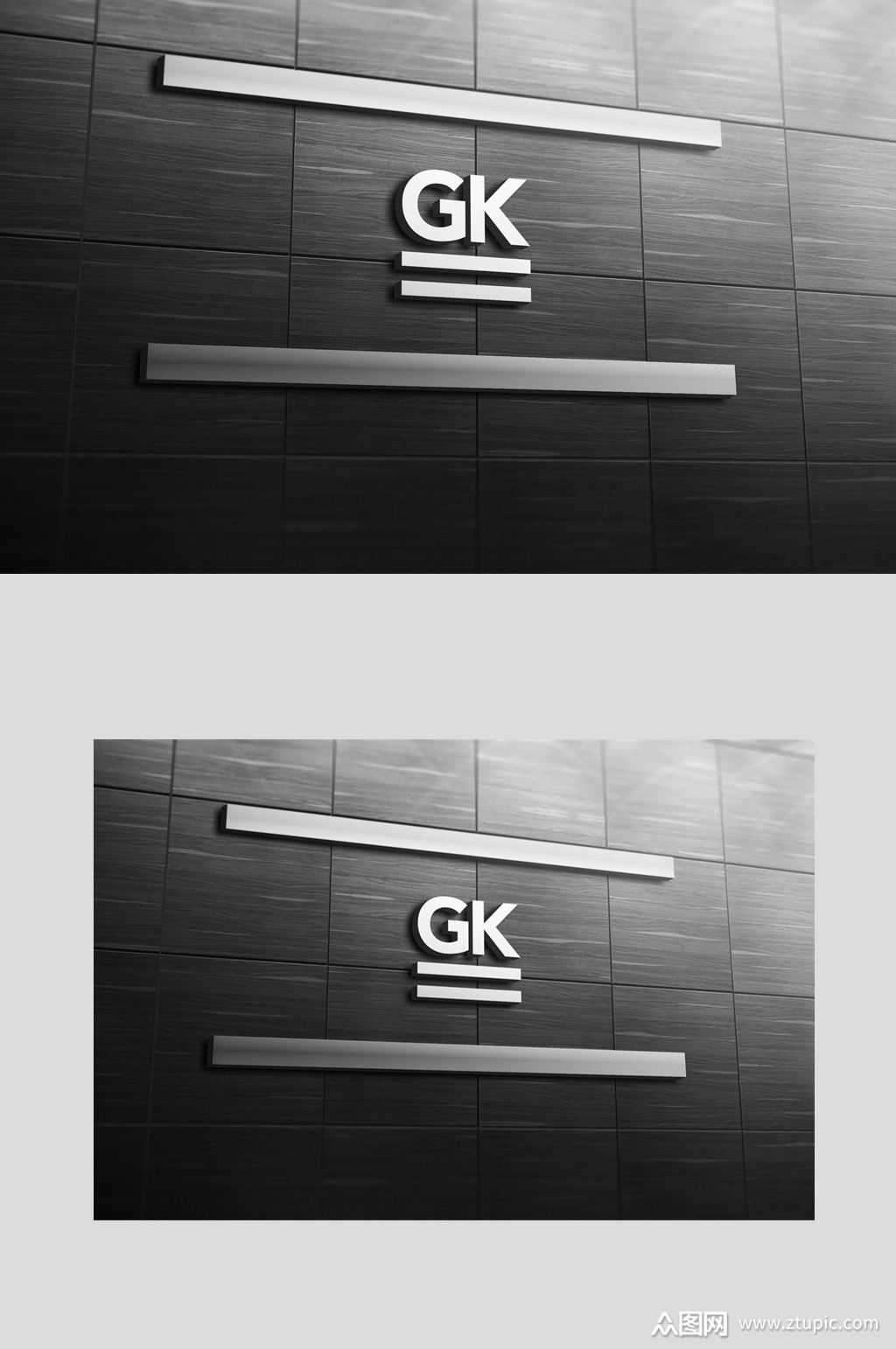 高端银色立体logo样机模板下载-编号299789-众图网