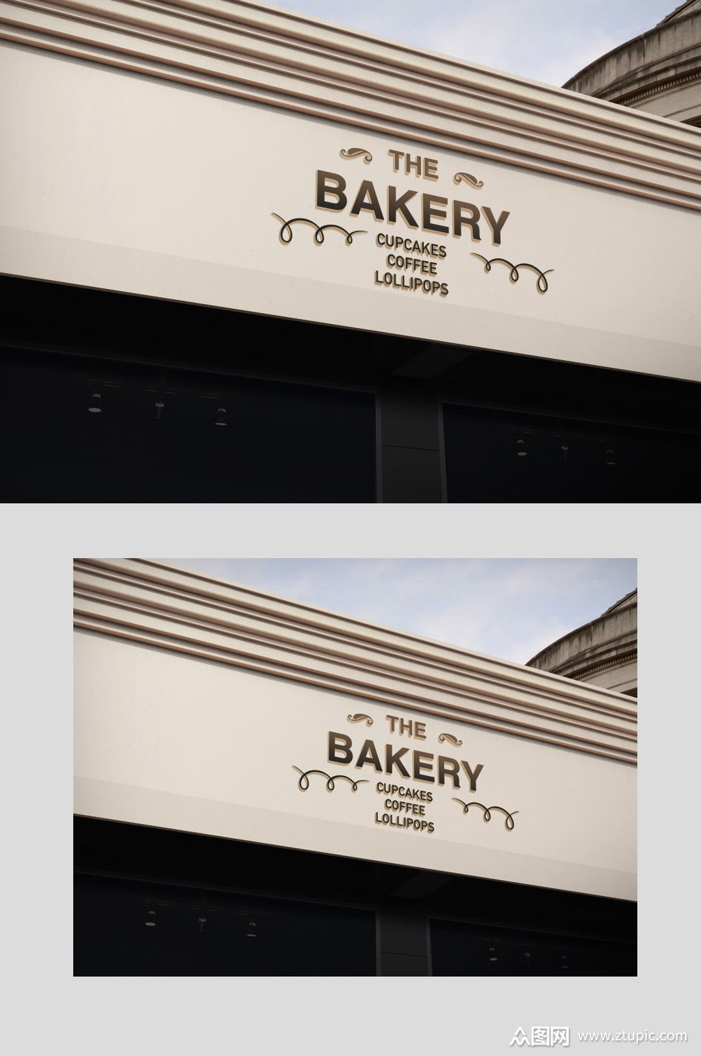 欧式门头店招logo样机