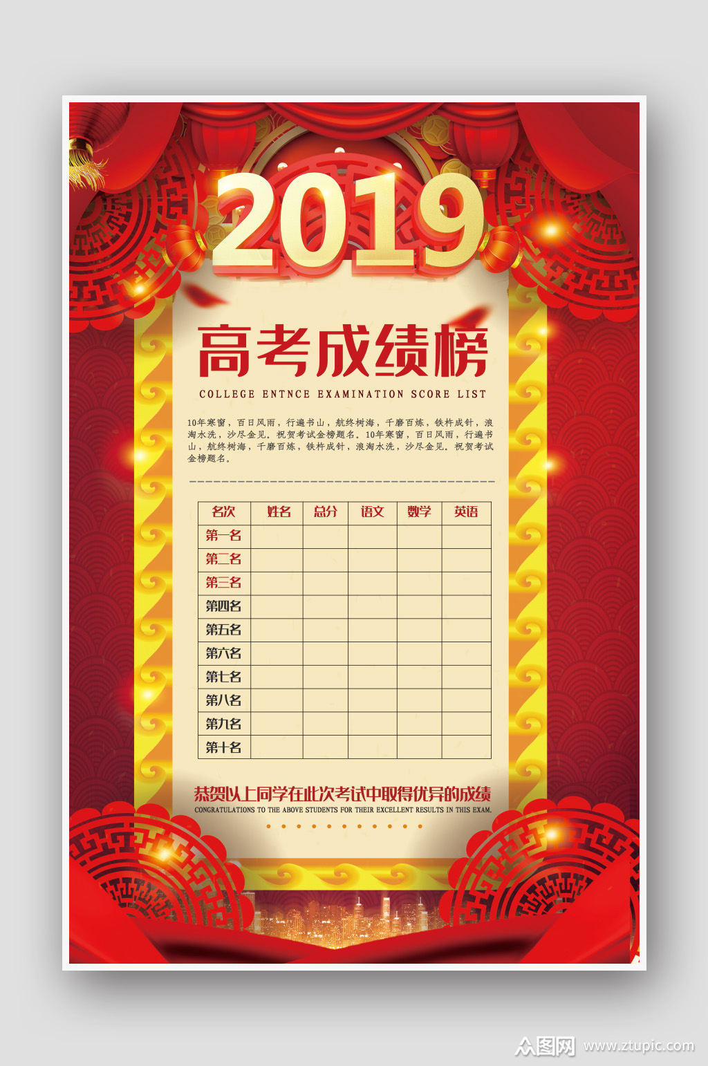 高考成绩海报设计