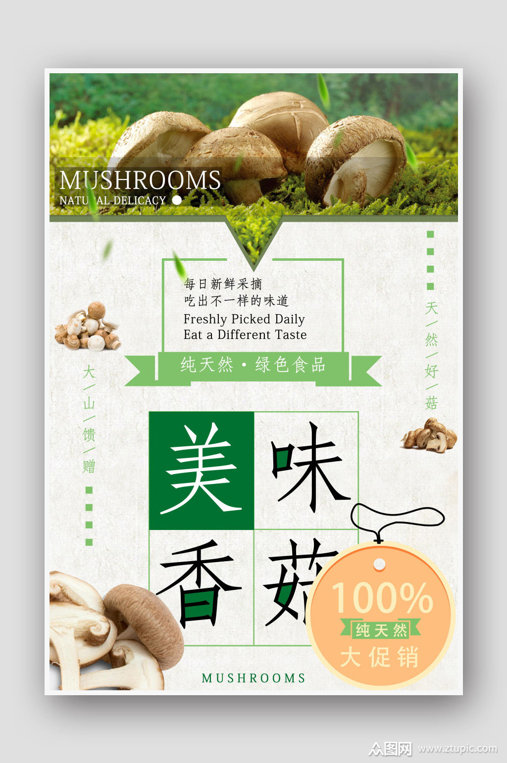 农产品美味香菇海报