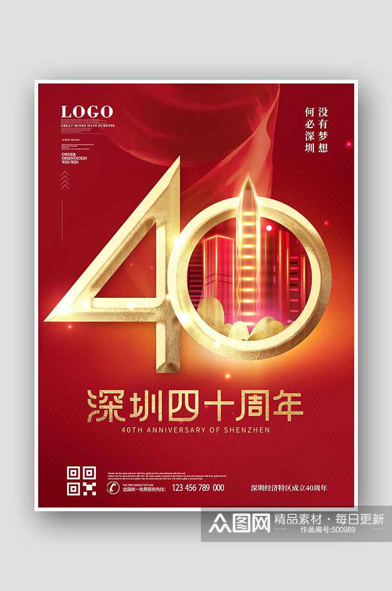 深圳经济特区成立40周年宣传海报素材