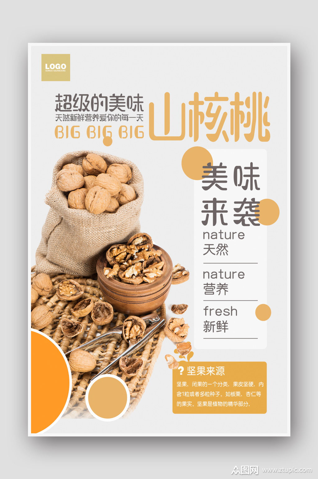 干货核桃美食海报宣传设计