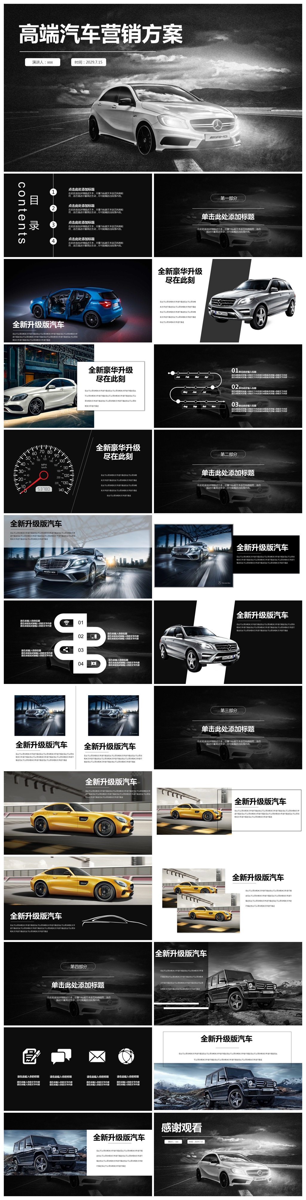 高端汽車營銷方案PPT模板素材
