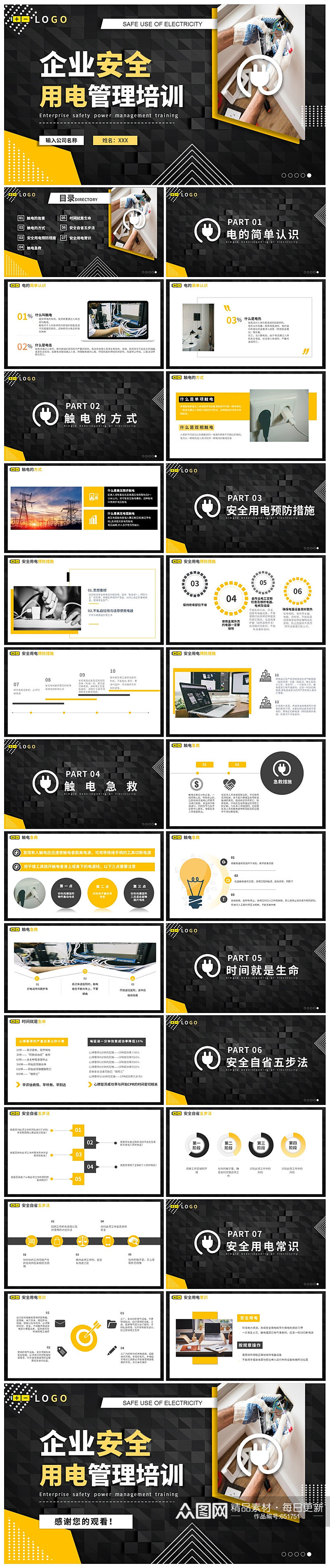 企业安全用电管理员工培训动态PPT素材