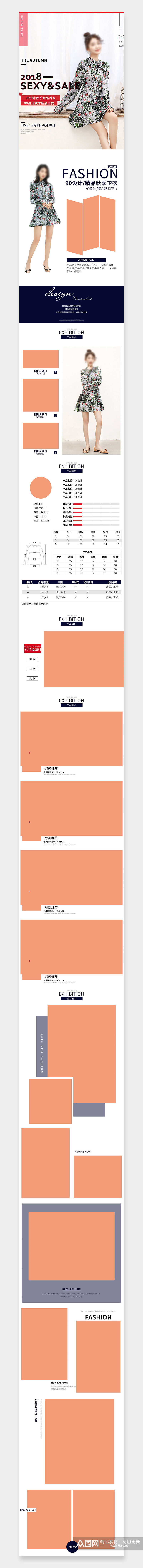 淘宝电商服夏季装连衣裙详情页素材