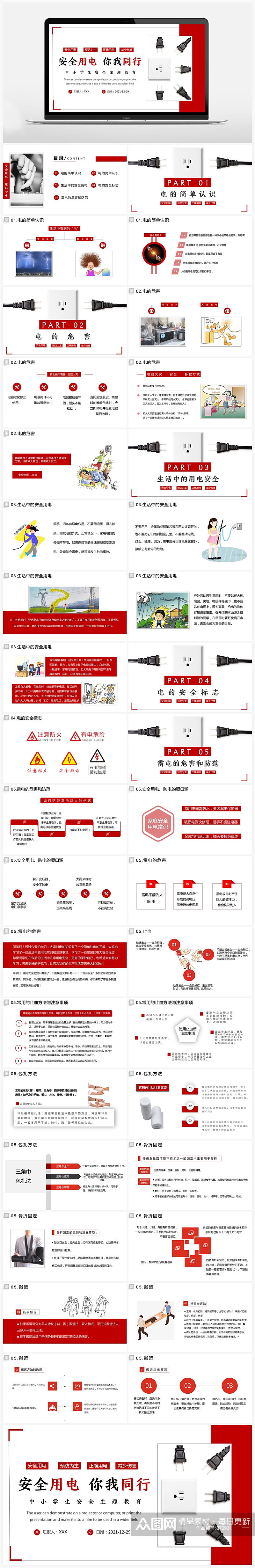 安全用电你我同行用电安全教育班会PPT素材