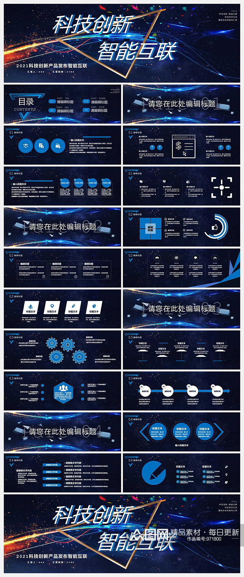 2021科技创新产品发布会PPT模板素材