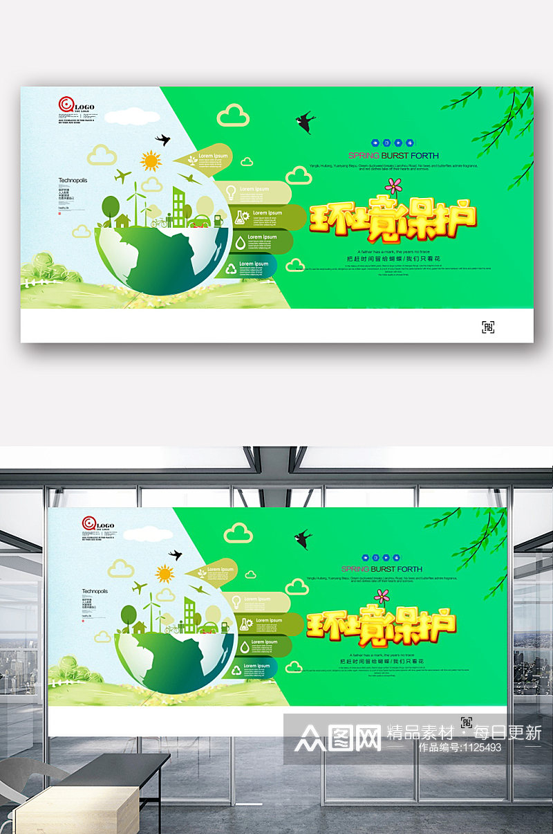 环境保护展板广告设计素材