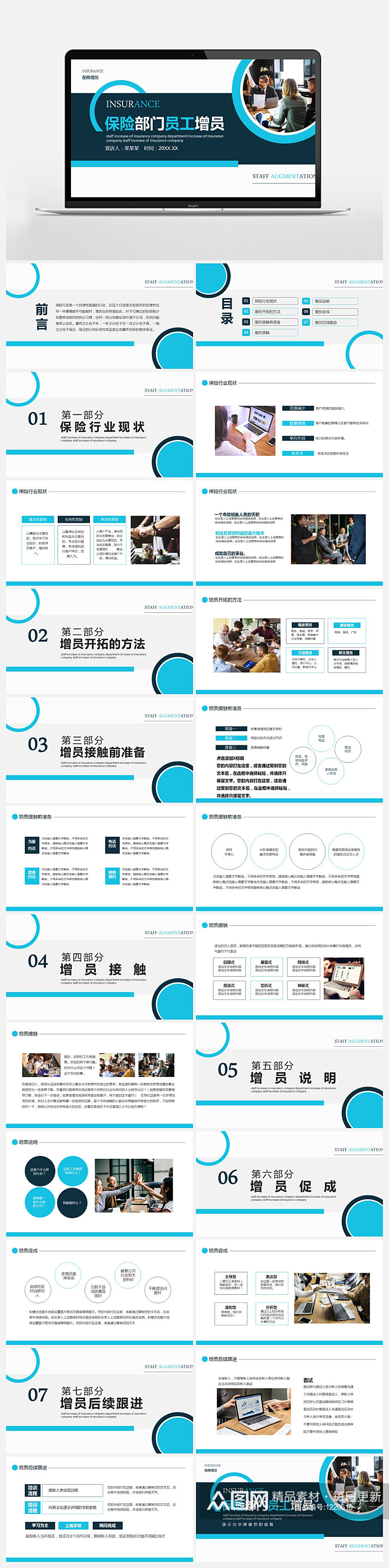 保险部门员工增员PPT素材