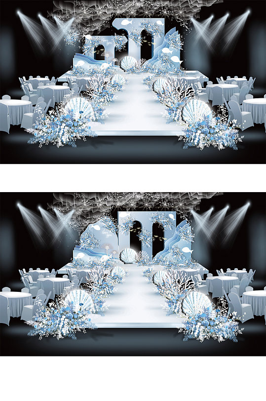 海洋风婚礼效果图-众图网