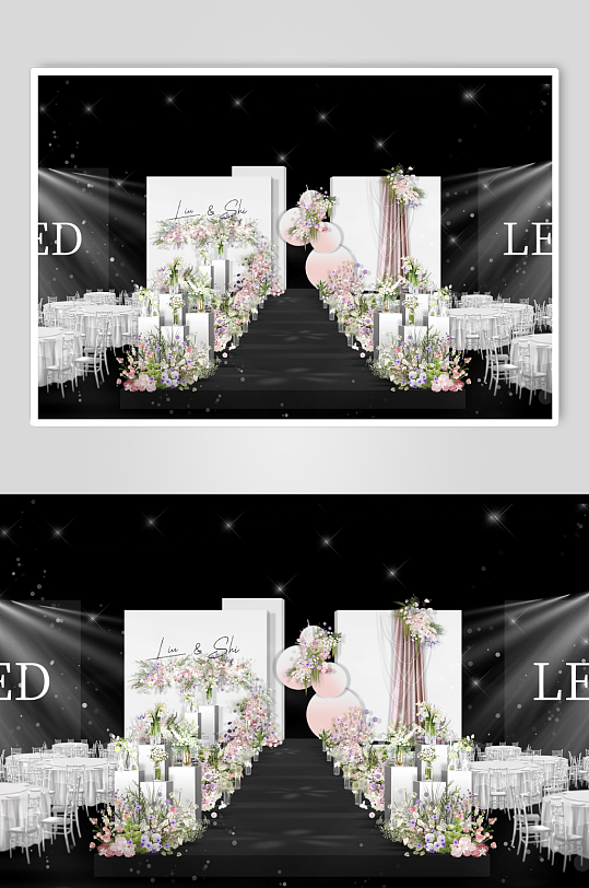 白绿粉色舞台婚礼-众图网