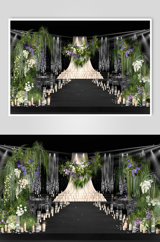 香槟色布幔简约大气婚礼布置-众图网