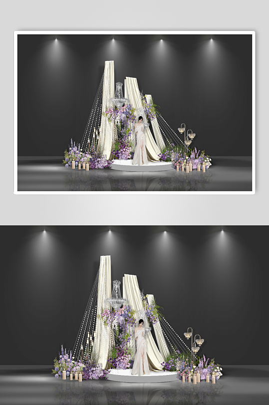 韩式水晶布幔线帘婚礼签到布置-众图网