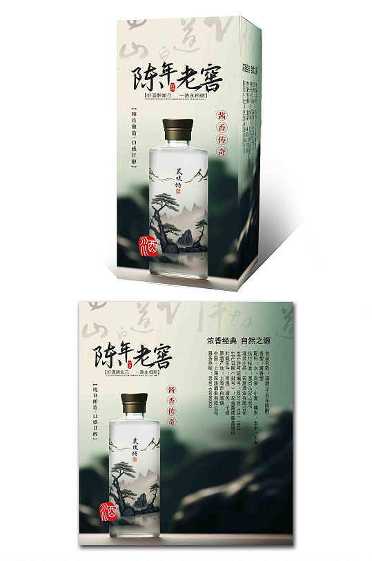 简洁白酒礼盒包装设计