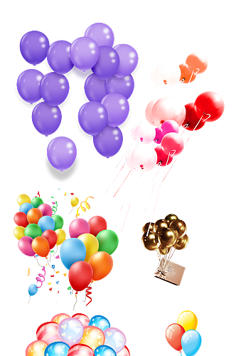 彩色氢气球悬浮元素
