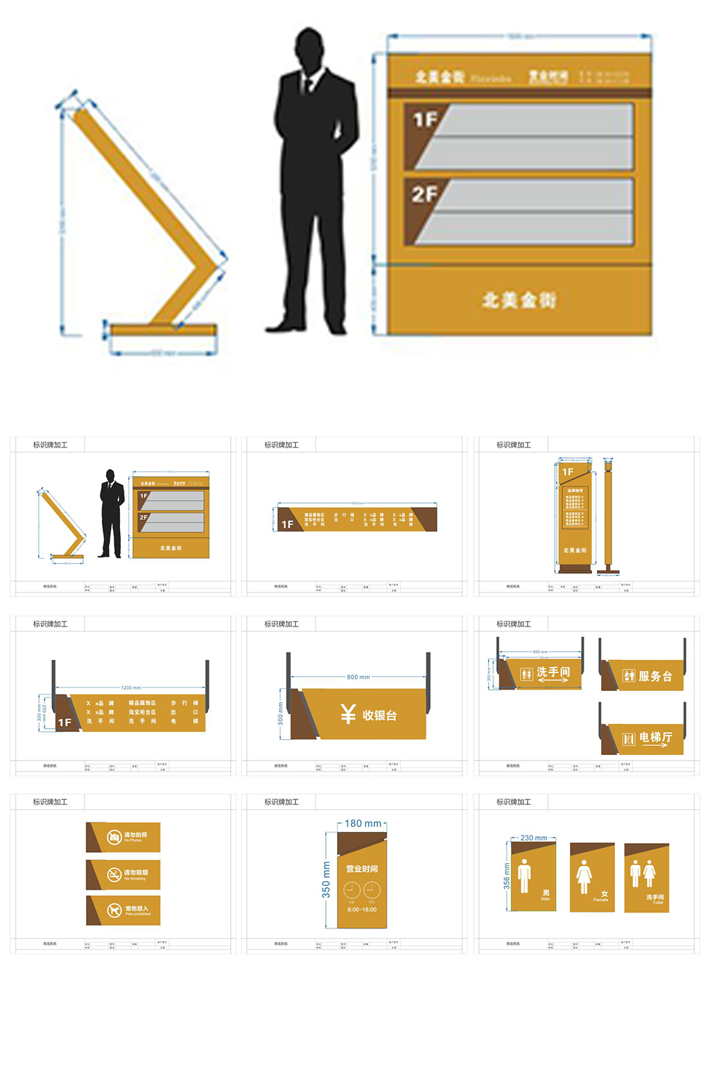 黄色导视系统图设计制作素材