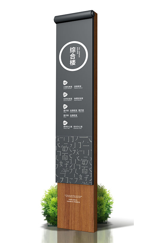 学校校园导视系统示意图 路口导视牌