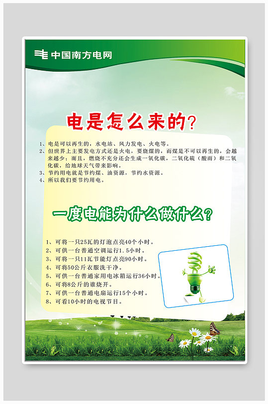 节约用电海报设计