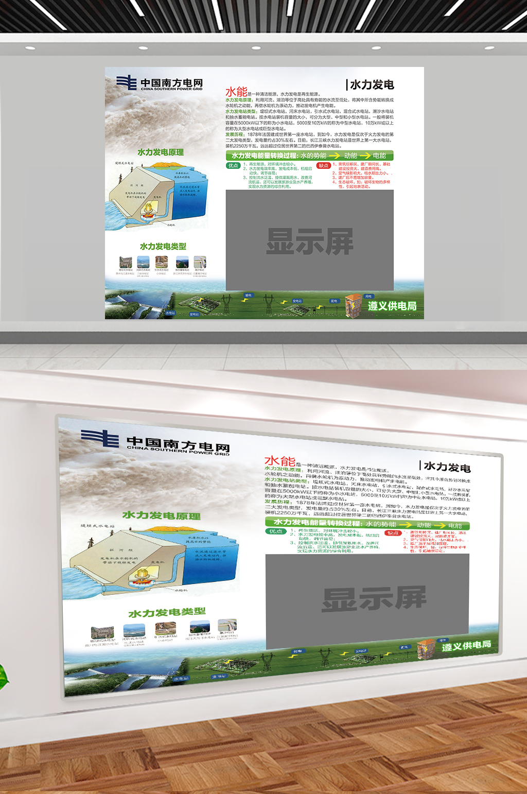 水力发电历史展板素材