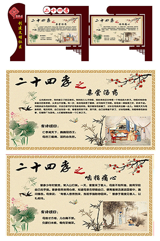 社区二十四孝宣传展板