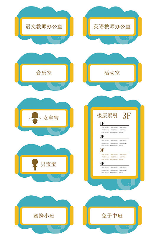 培训学校幼儿园门牌导视系统设计