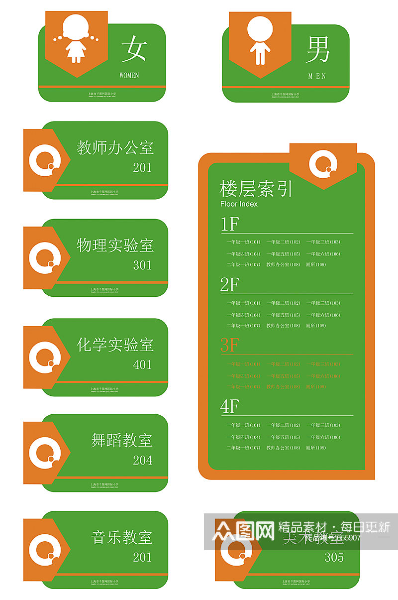 学校门牌导视系统设计素材