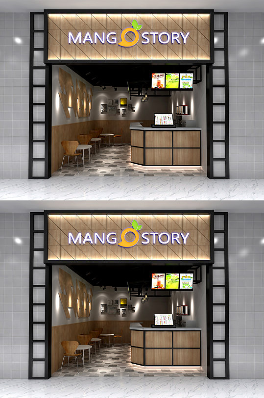 户外卖场门头装修效果图设计-众图网