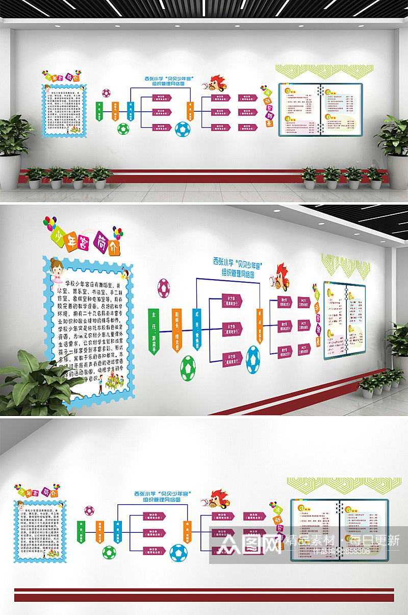 学校组织管理文化墙设计素材