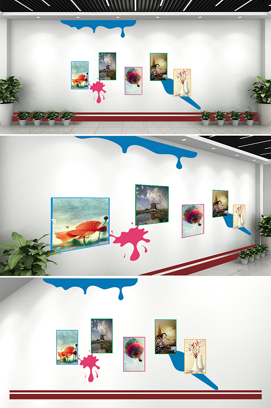 校园照片文化墙设计-众图网