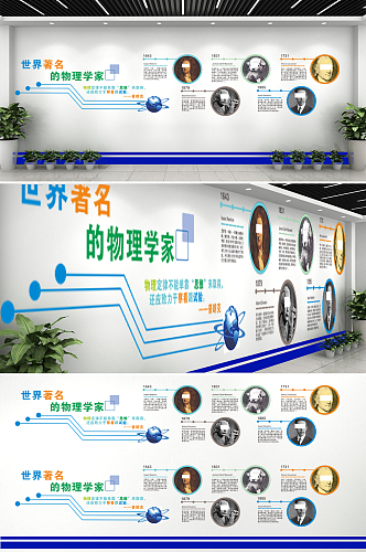 校园文化世界著名物理学家文化墙