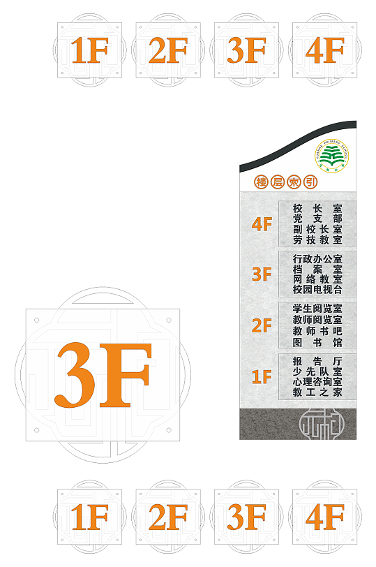 校园文化楼层牌导视牌
