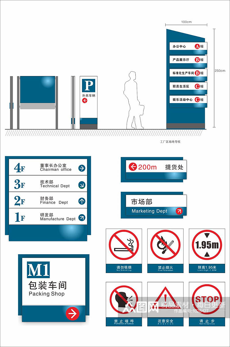 温馨提示牌楼层指示牌设计素材