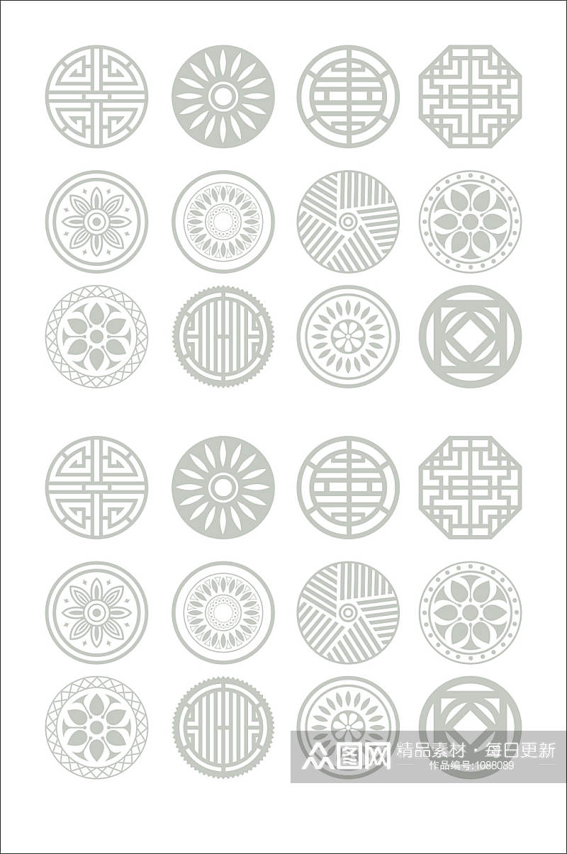 简约中国风圆形传统图案素材素材