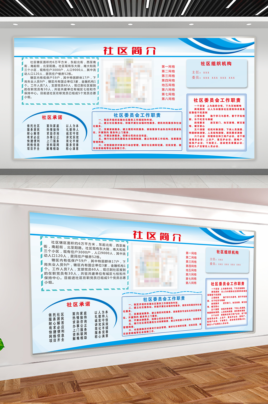 社区简介组织机构展板