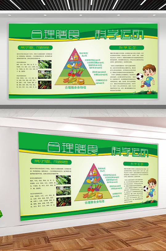 合理膳食科学运动展板