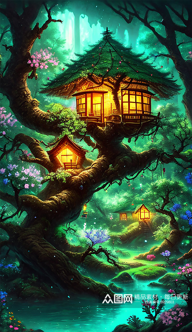 童话森林魔法建筑素材