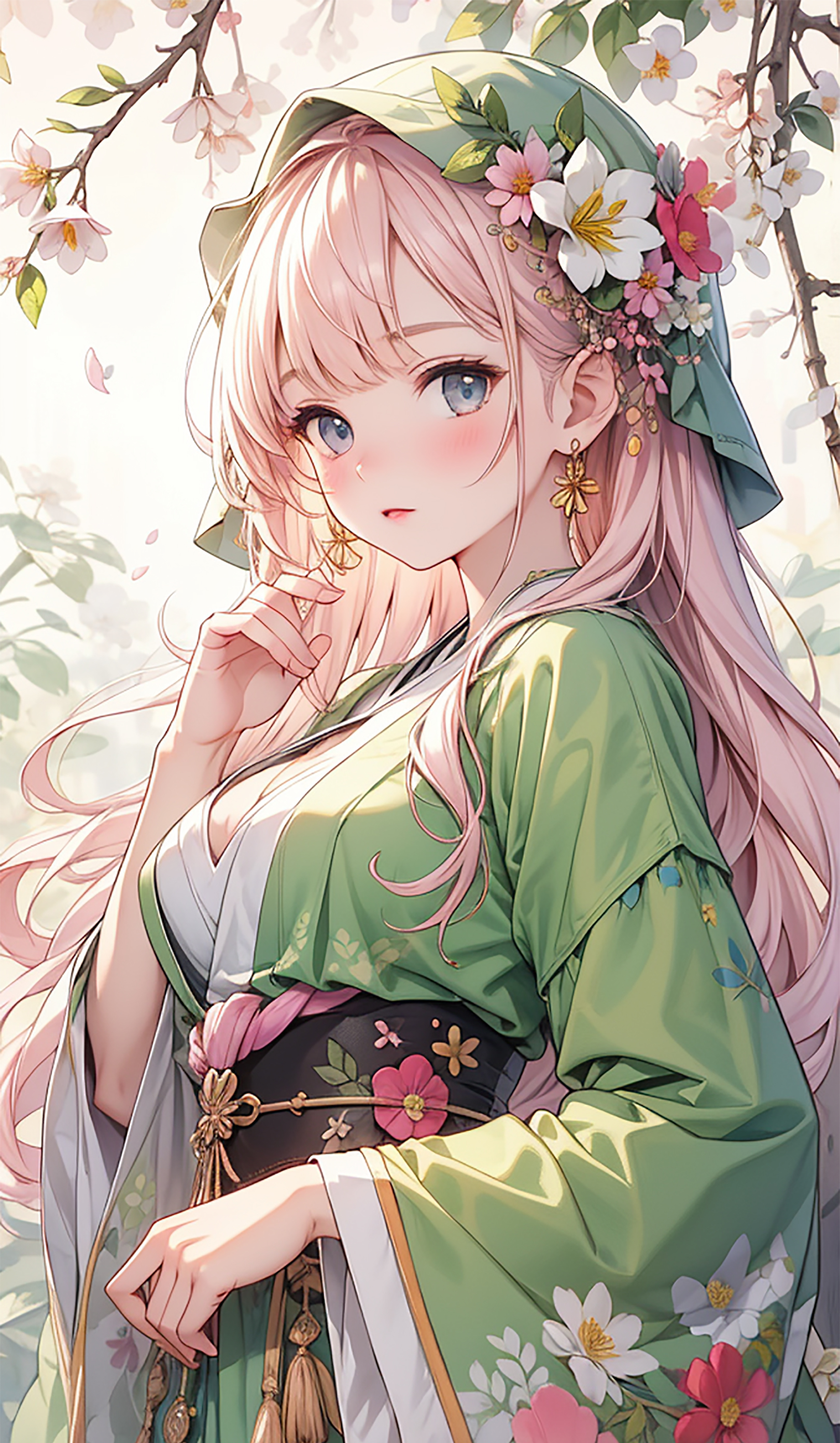 国风古代风动漫少女素材