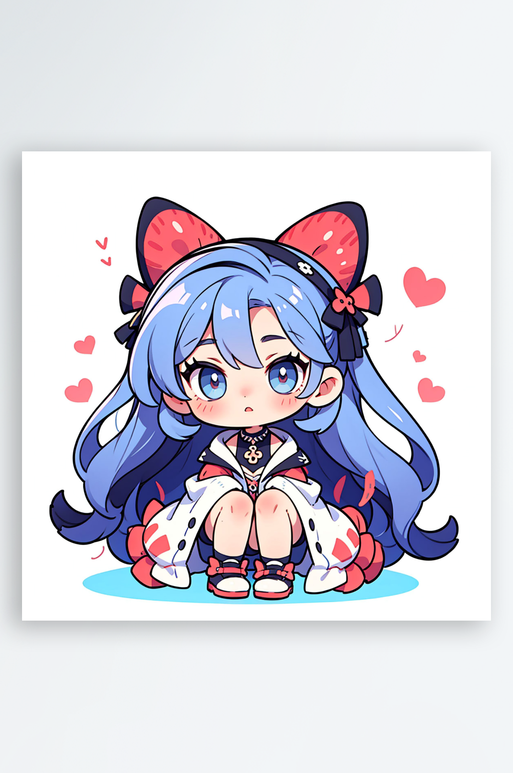 Q版卡通插画可爱小女孩素材