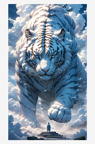 神兽白虎3D渲染图