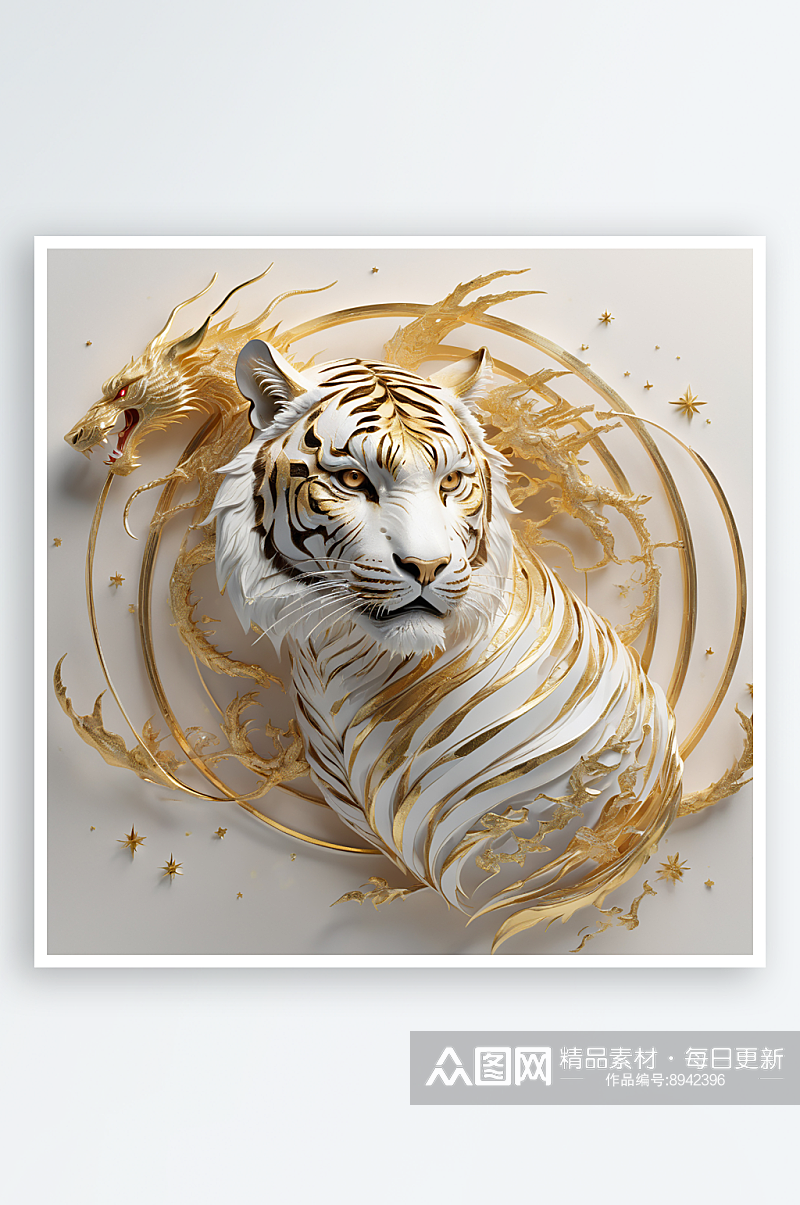 神兽白虎3D渲染图素材