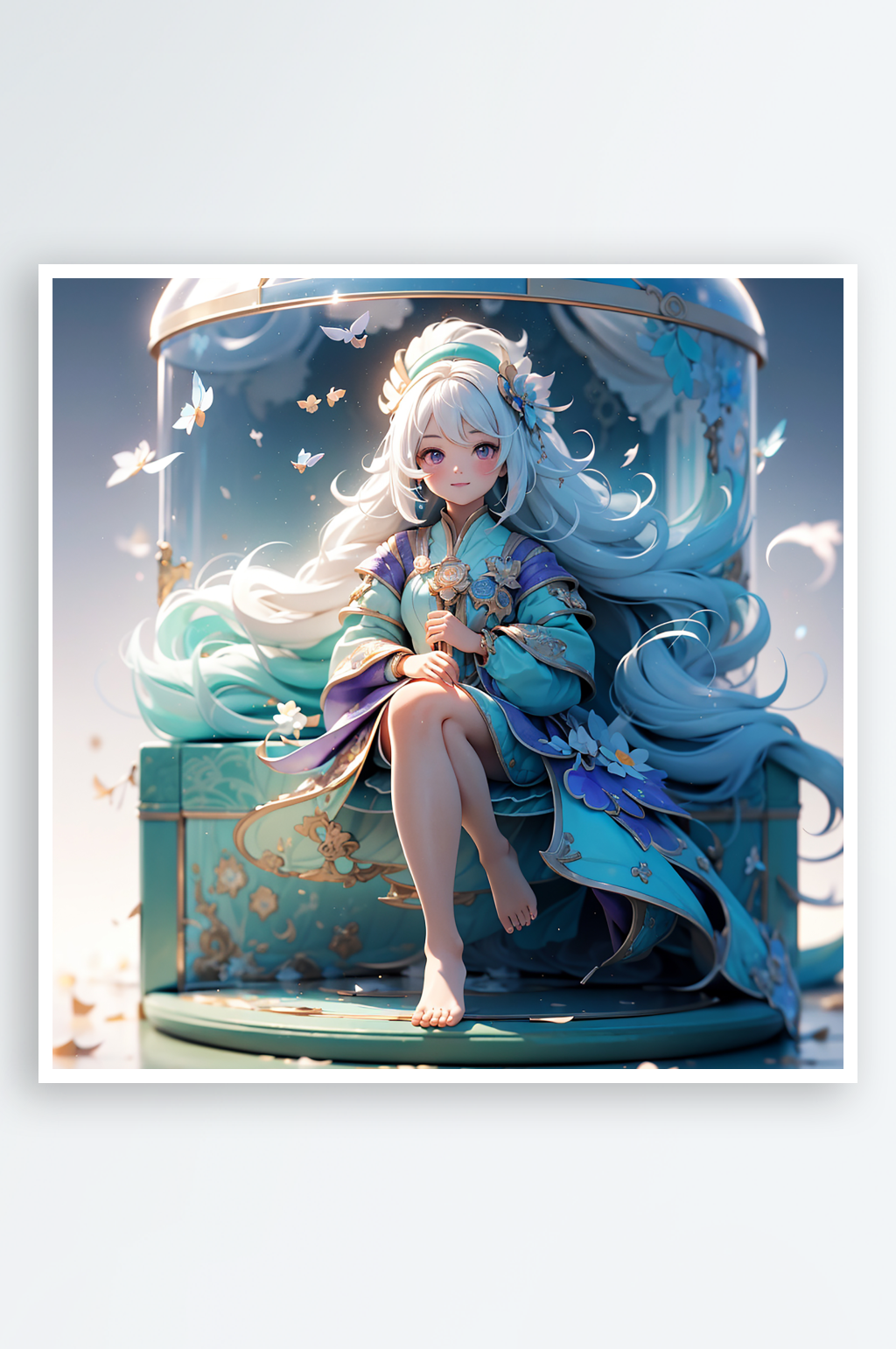 国漫少女插画手绘手办素材