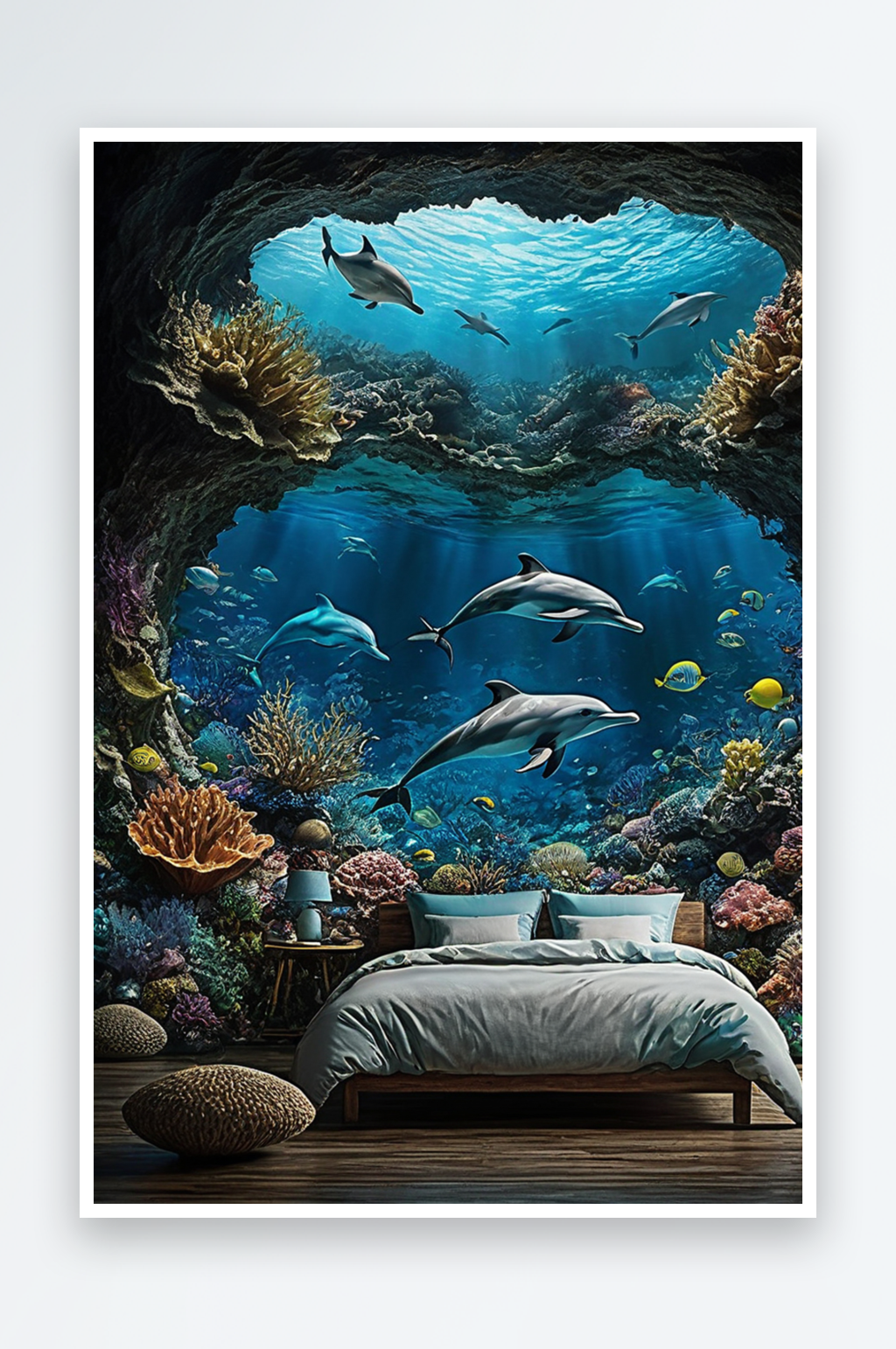 手绘海底世界插画图素材