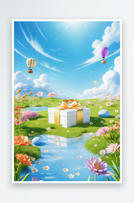 3D节日海报浪漫春天C4D电商场景