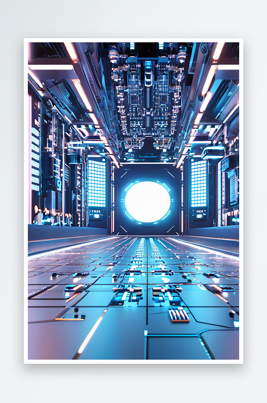 3D渲染高科技电商海报背景
