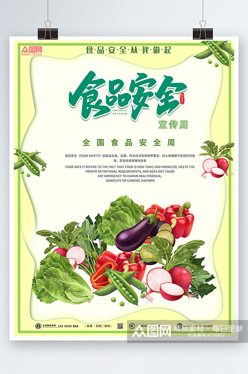 果蔬全国食品安全宣传周海报素材