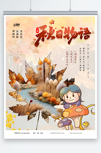 秋日物语立秋风景氛围海报