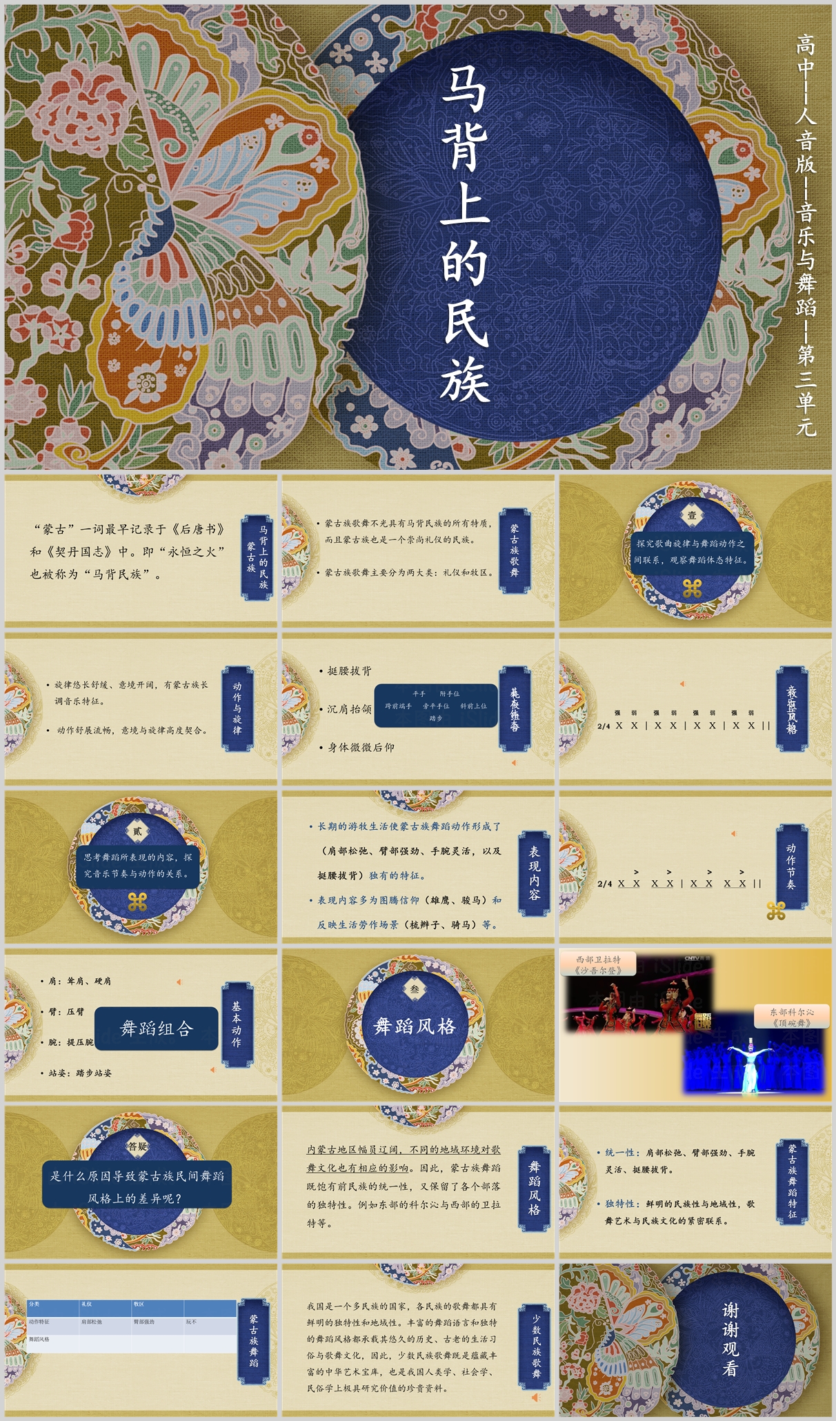 蒙古族介绍非遗文化中国传统文化PPT素材