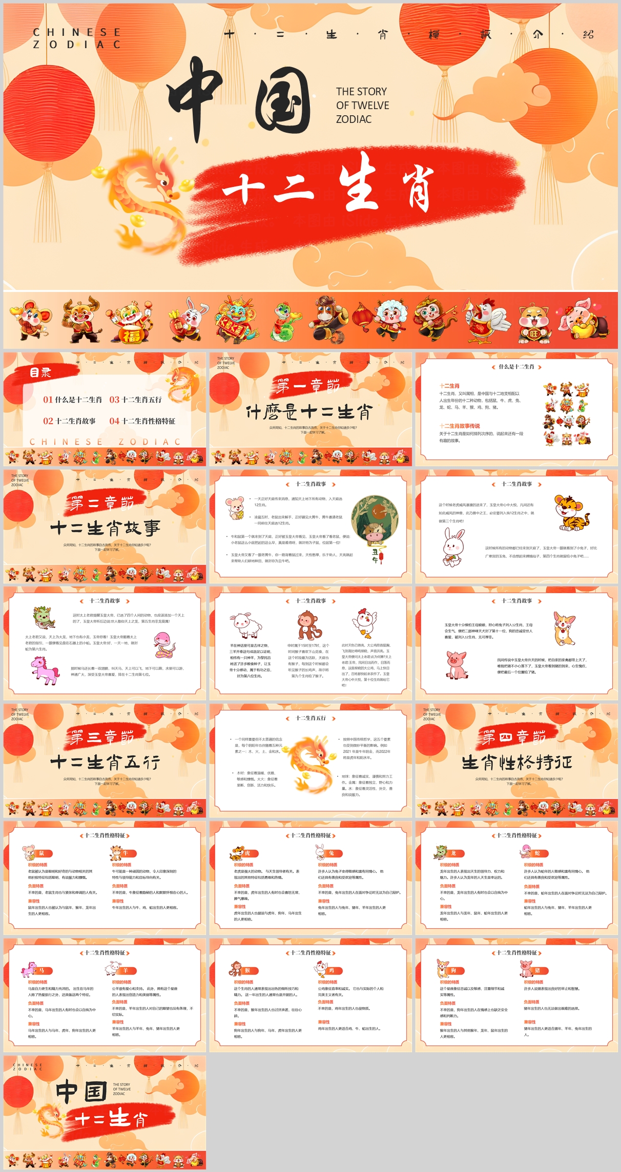 十二生肖介绍非遗文化中国传统文化PPT素材