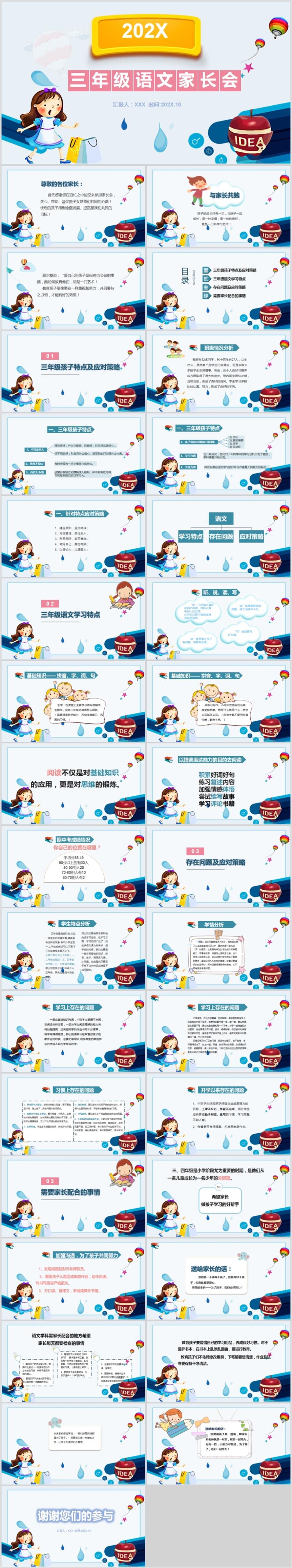 3年级家长会发言PPT素材